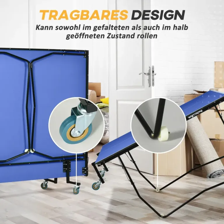 Bordtennisbord Pingisbord Blå av Stål 274 x 152,5 x 76 cm