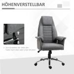 Höjdjusterbar Kontorsstol Ergonomisk Chefsstol 116-126 Cm för Hemmakontor Grå