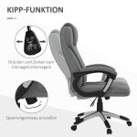 Kontorsstol Datorstol Grå av Linnelook och Metall för Bekvämt Arbete Ergonomisk med Vippfunktion och Nackstöd 66 x 75 x 110-120 cm