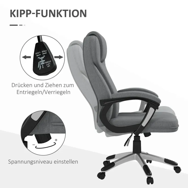 Kontorsstol Datorstol Grå av Linnelook 66 x 75 x 110-120 cm
