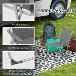 Trädgårdsstolar Campingstolar Grå av Oxford Tyg och Metall för Trädgård och Balkong Set om 4 Hopfällbara Stolar med Ryggstöd 53 x 54 x 76 cm