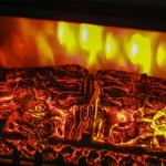 Elektrisk Spis Kamin Svart av Metall för Vardagsrum Fristående med Värmare och LED Flameffekt 1800 W