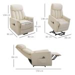 Ståstol TV-Stol Fåtölj med Ståhjälp Elektrisk Liggfunktion Konstläder Beige 80 X 94 X 104 Cm