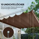 Reservtak till Pergola med Dräneringshål och Vattenavvisande Yta för Uteplats Hållbar och Lättmonterad Mörkbrun Polyester 4 x 3 m