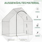 Växthus Tomathus Filmväxthus med Rulldörr Vit av PE Plast för Trädgård och Balkong Vintertätt Hus med Toppfönster 180 x 100 x 168 cm