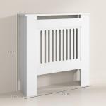 Kylarkåpa Elementskydd med Horisontella Lameller Vit av MDF för Vardagsrum och Sovrum Radiatordekoration 78 x 19 x 81 cm