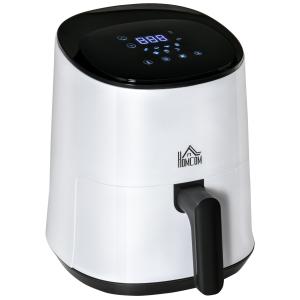 Varmluftsfritös med 7 Program, Kompakt Airfryer för Hälsosam Matlagning, LCD-Display och Non-Stick Korg, Vit/Svart, 33,9 x 24,9 x 29,9 cm, 2,5 l