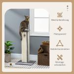 Skrapstolpe Klösträd Grå Kräm av Sisal och Plysch för Katter upp till 5 kg Inomhusbruk med Lekboll Stabil Design 81 cm