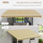 Markis Fällarmsmarkis Gulgrå av Aluminium och Polyester för Terrasser och Balkonger Solskydd med Handvev 3,5 x 2,5 m