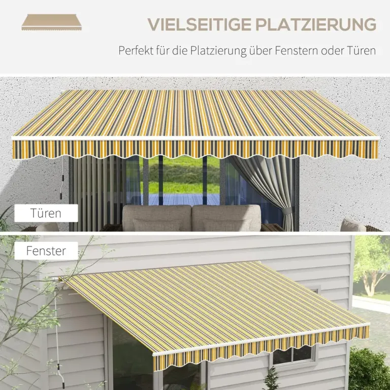 Markis Fällarmsmarkis Gulgrå av Aluminium 3,5 x 2,5 m