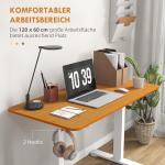 Barbord Ståbord Natur av Spånskiva och Metall för Kontor Elektriskt Höjdjusterbart med Anti-Kollision 120 x 60 cm