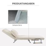 Bäddsoffa Schäslong Kräm av Polyester och Trä för Vardagsrum 3-i-1 Gästsäng med Armstöd Hopfällbar Madrass 65 x 69 x 80 cm