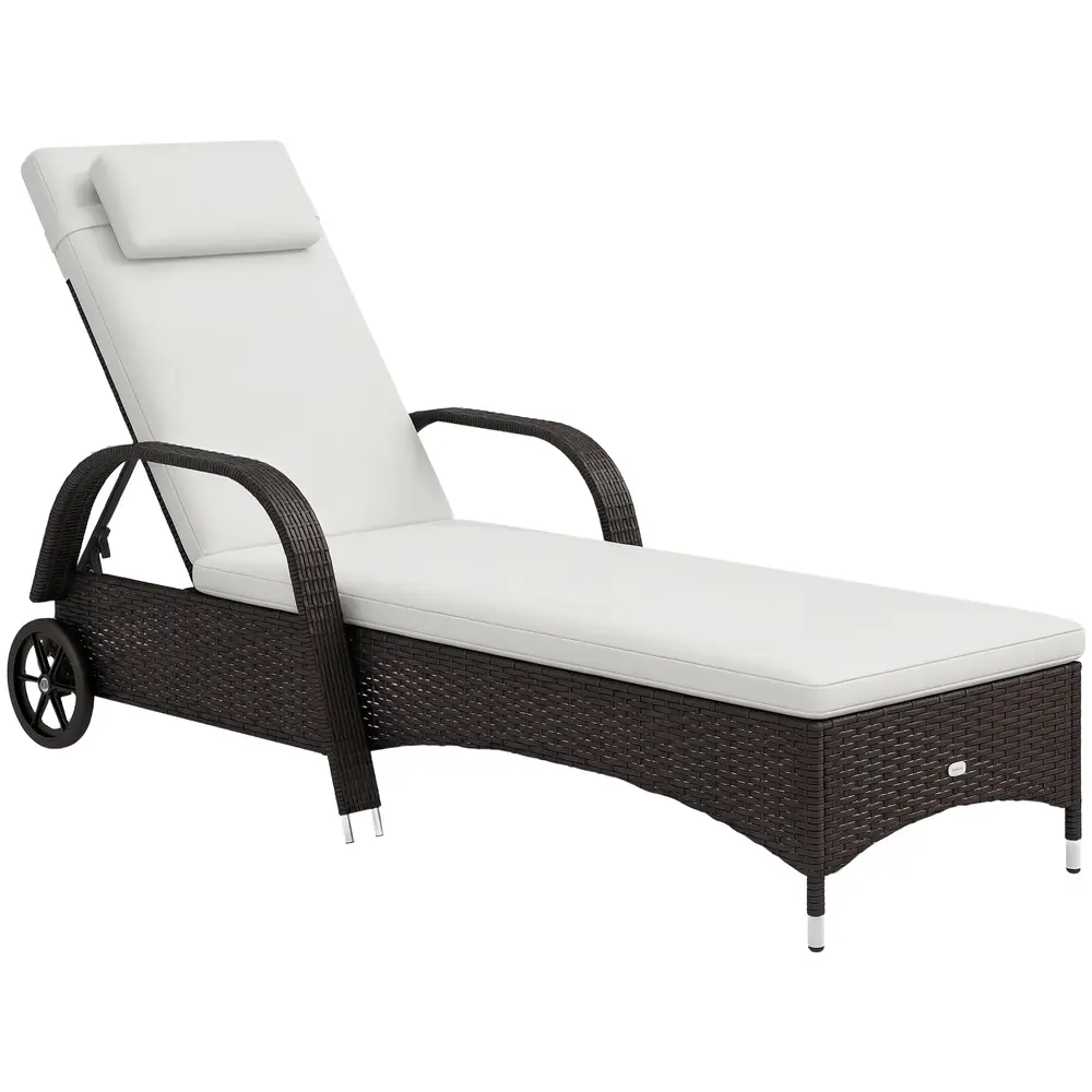 Solsäng Hållbar Mörkbrun Konstrotting 200 x 73 x 30–103 Cm
