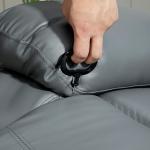 TV-Fåtölj Massagestol Grå av Läderimitation för Vardagsrum Elektrisk med 8 Vibrationshuvuden och Vippfunktion 93 x 90 x 101 cm