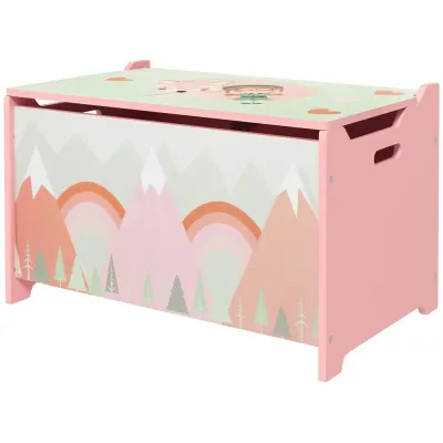 Leksakskista med Lock Rosa MDF för Barnrum 60 x 37 x 39 cm