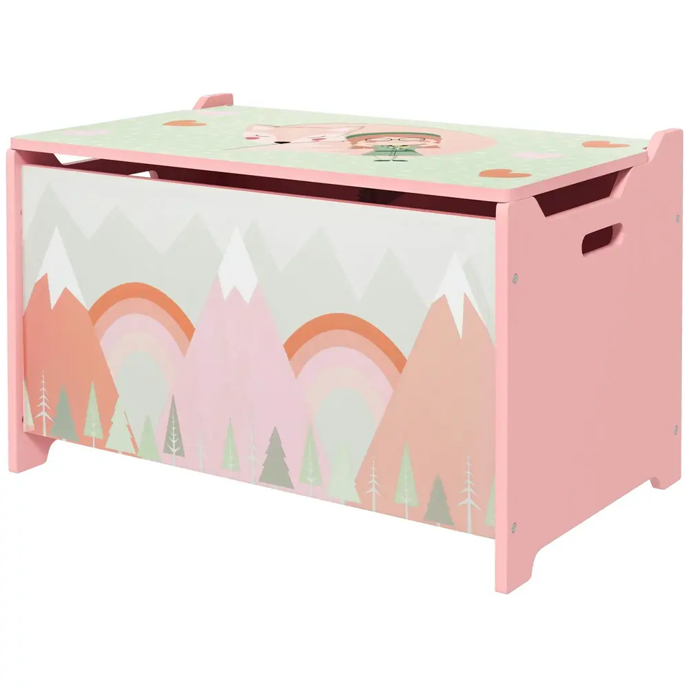 Leksakskista med Lock Rosa MDF för Barnrum 60 x 37 x 39 Cm