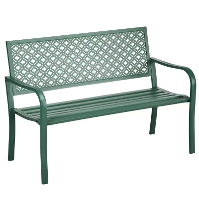 Trädgårdsbänk i Metall Parkbänk 127 x 63 x 83 cm
