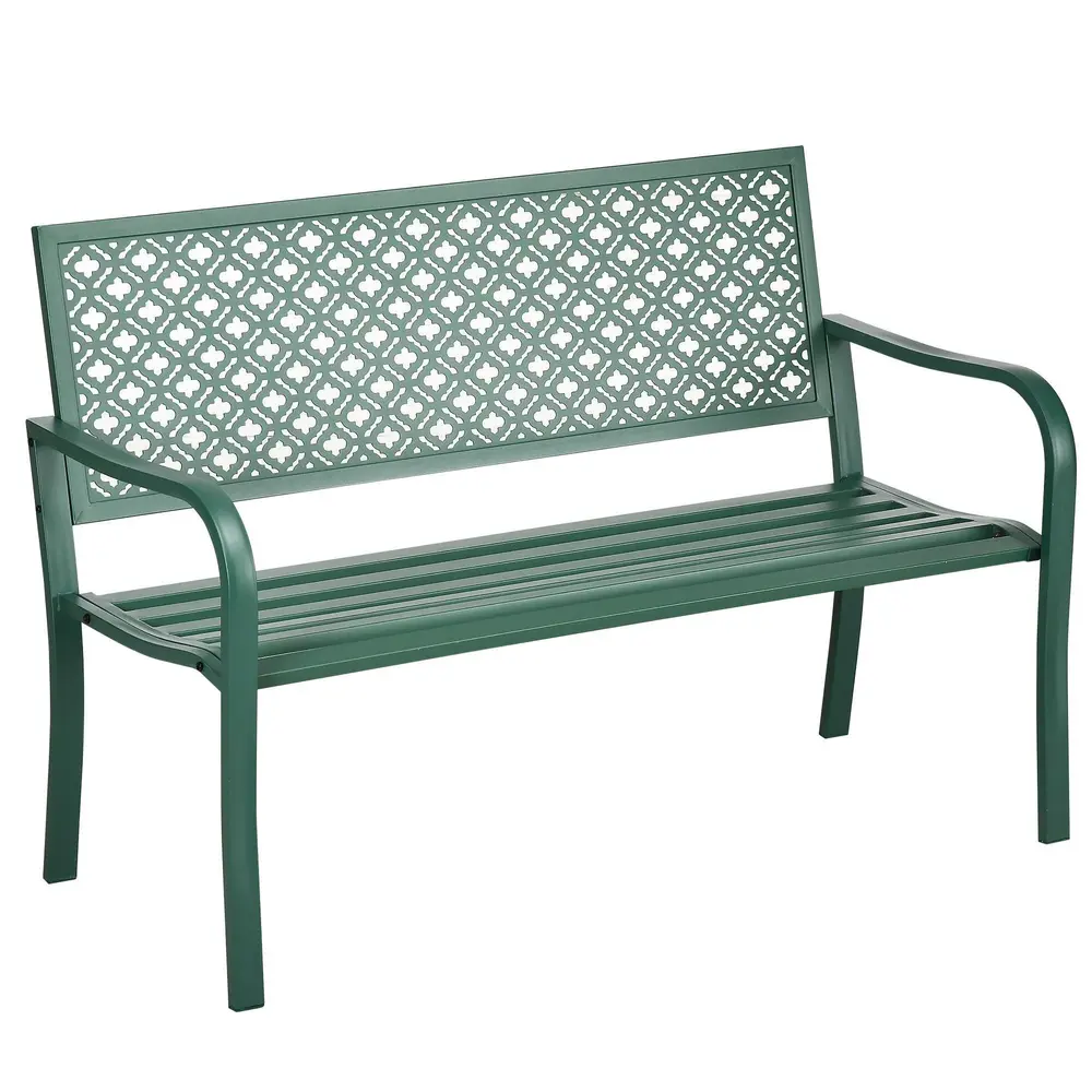 Trädgårdsbänk i Metall Parkbänk 127 x 63 x 83 Cm