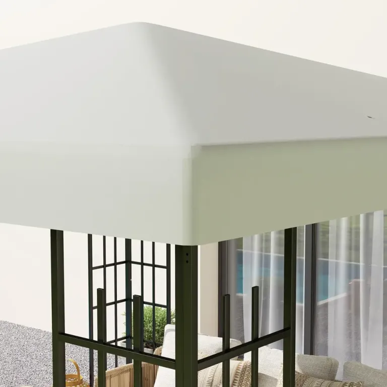 Ersättningstak för Paviljong Gazebotak Ljusgrå 3 x 3 m