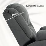 TV-fåtölj med Massage-, Värmefunktion och Elektrisk Stigare, Fjärrkontroll, Sidofickor, Grå