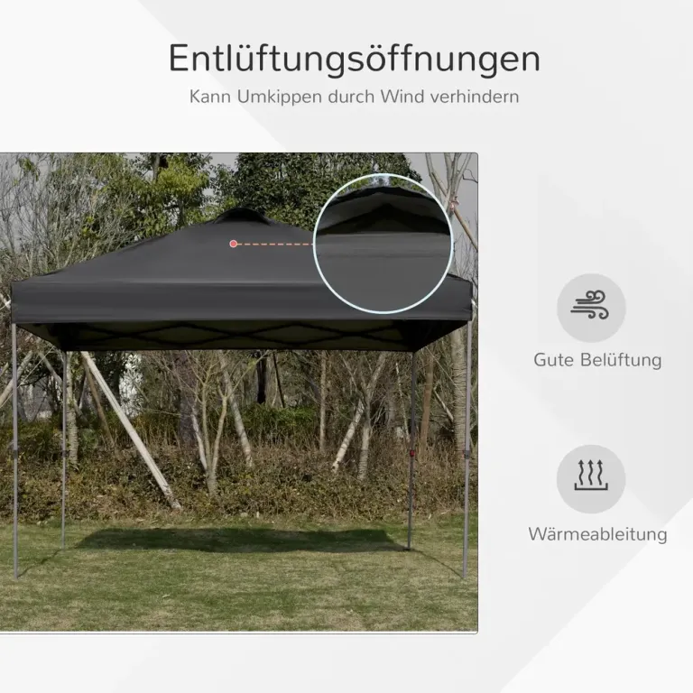 Hopfällbar Pop-up Paviljong Partytält 2,95 x m