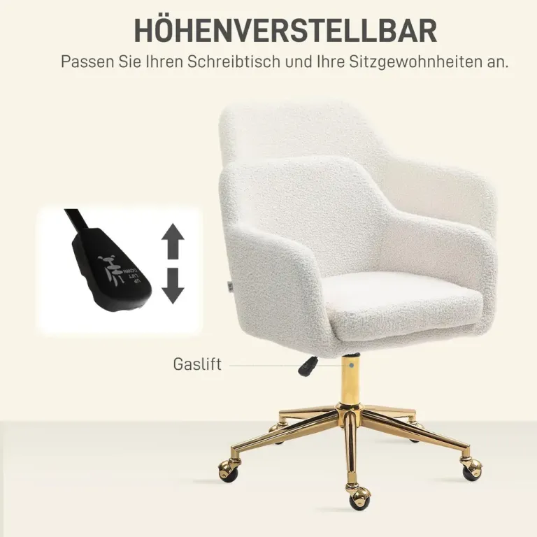 Kontorsstol Krämvit av Sammetslook och Stål