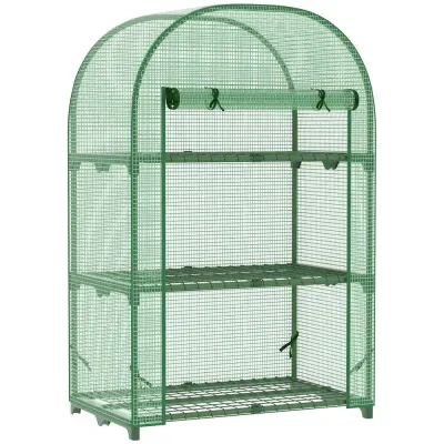Litet Tunnelväxthus 3 Hyllor Kompakt 80 x 49 x 120 cm