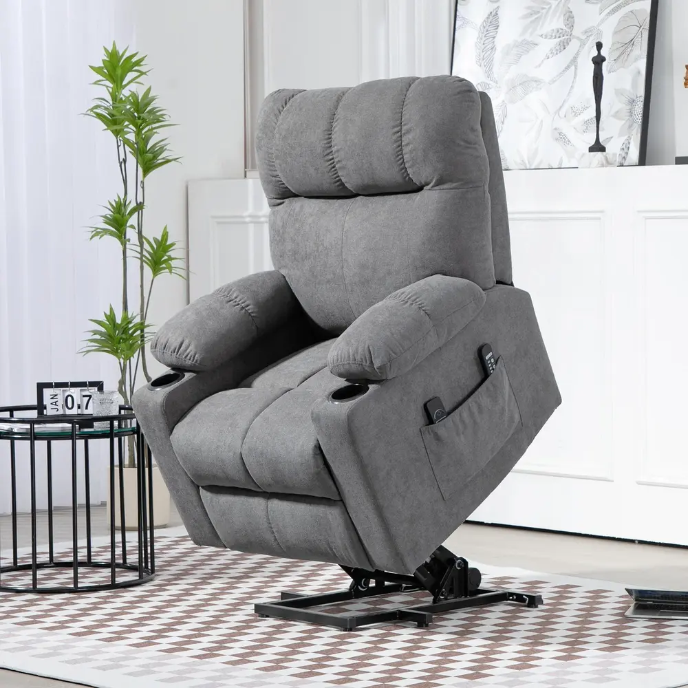 Seniorvilstol med Fjärrkontroll Grå 144 x 91 x 88 cm