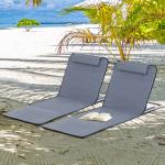 Solsäng Prisvärd Grå Metall för Strand och Semester Hopfällbar med Bärväska och Ryggstöd i Fem Steg för Avkoppling