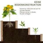 Blomtrappa i 3 Våningar, Upphöjd Odlingsbänk i Granträ, Dekorativ Växtstege för Balkong och Trädgård, Natur, 124 x 124 x 56 cm