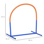 Agility-Set för Hundträning 4 Delar, Komplett Hinderbana med Tunnel och Slalom, Rolig Aktivitet med Bärväska, Blå/Orange, 88 x 64 x 95 cm