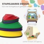 Set med 6 Stegstenar, Halkfri Design, Stapelbar för Inomhus och Utomhus, Färgglad