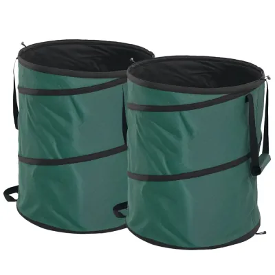 Trädgårdssäckar 2-Pack 160 L med Handtag, Gröna
