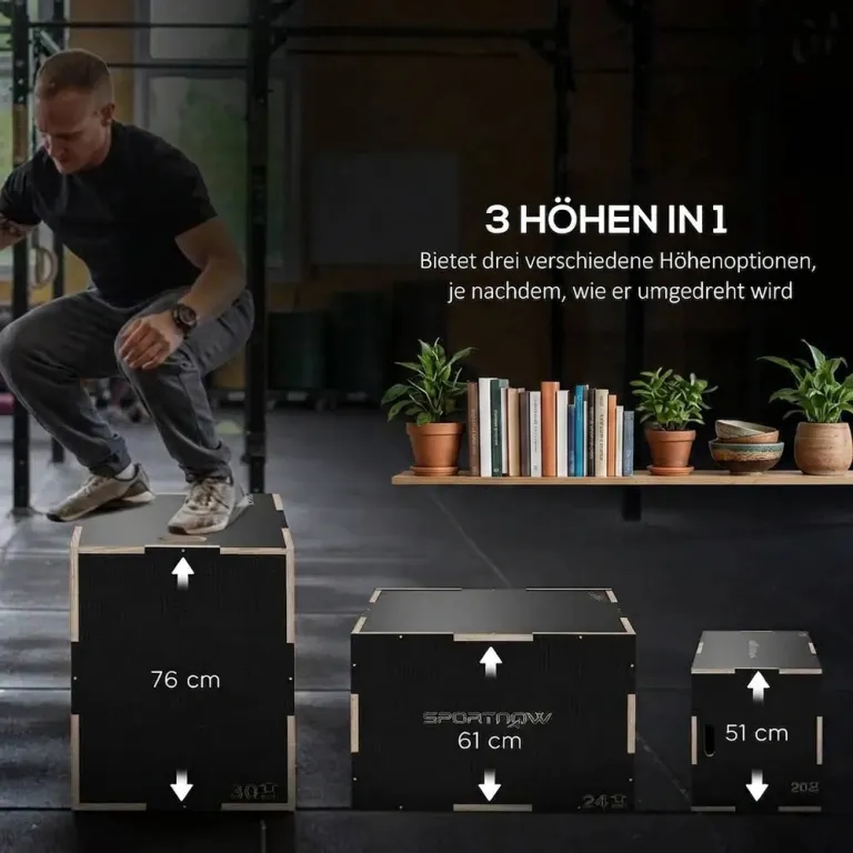 Plyobox i Trä för Hoppträning 76 x 61 x 51 cm, Svart