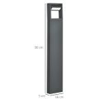 Trädgårdslampa Stigljus Pollare Mörkgrå av Aluminium för Utomhusbruk med Varmvitt LED Ljus Justerbar Vinkel IP65 Vattentät Modern Belysning
