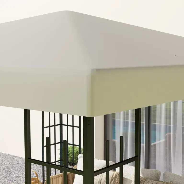 Ersättningstak för Paviljong Gazebotak Gräddvit 3 x 3 m