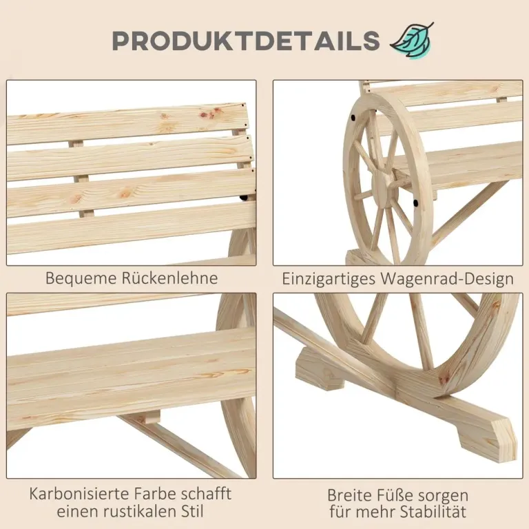 Trädgårdsbänk Natur av Gran Lantlig Stil 2-Sits