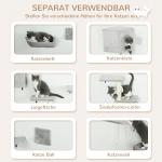 Kattklättervägg 7-delat Set med Katthus, Plattform och Hoppplattformar, Grå