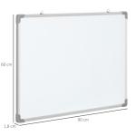 Whiteboard, Magnettavla, med Tillbehör, 4 Pennor, 1 Svamp, 10 Magneter, Vit + Silver