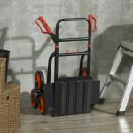 Hopfällbar Magasinkärra Stål Robust Transportkärra för Tunga Lyft Justerbar Höjd Röd Svart 45 X 60 X 109 Cm 150 Kg