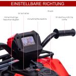 Elektrisk Fyrhjuling för Barn, Tuff ATV med LED-Ljus och Musik, Rolig Körupplevelse för Små Äventyrare, Svart/Röd, 88 x 45 x 50 cm