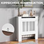 Kylarkåpa Elementskydd med Horisontella Lameller Vit av MDF för Vardagsrum och Sovrum Radiatordekoration 78 x 19 x 81 cm