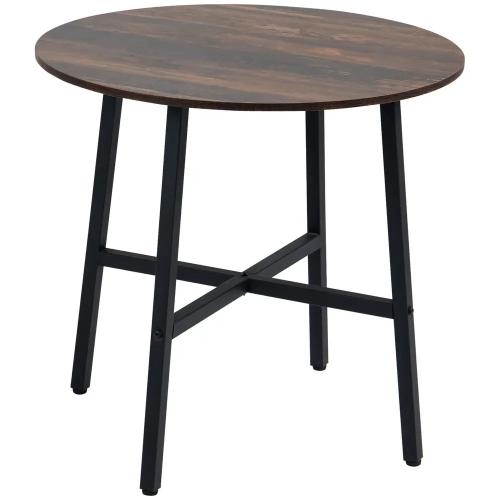 Matbord Köksbord Brun av Trä och Stål 80 x 80 x 76 Cm