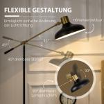 Golvlampa Båglampa Svart av Metall för Vardagsrum Höjdjusterbar Läslampa med E27 Fot Vridbar Design 40 W