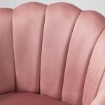 Klädd Matsalsstol i Rosa Tyg, Bekväm Kökstol med Ryggstöd och Träben, Elegant Fåtölj för Vardagsrum, Rosa, 66 x 72 x 79 cm