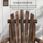 Trädgårdsstol Adirondack Brun av Granträ för Trädgård och Terrass Högryggad Trästol med Armstöd Klassisk Design 83 x 68 x 101 cm
