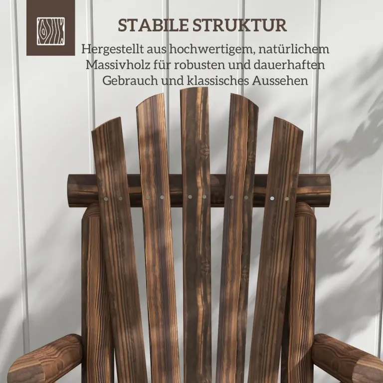 Trädgårdsstol Adirondack Brun av Granträ 83 x 68 x 101 cm