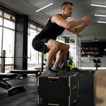 Jump Box Plyo Box Svart av Trä för Fitness och Hemmaträning 3-i-1 Plyometrisk Plattform med Handtag
