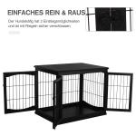 Hundhus med Bordsyta Liten Djurbur Inomhusbruk MDF och Metall Svart 81 X 58,5 X 66 Cm