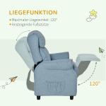 Barnfåtölj med Fotpall i Blått, Bekväm Minisoffa för Barn 3-5 År, Ergonomisk Sittplats med Justerbart Ryggstöd, Blå, 58 x 53 x 70 cm